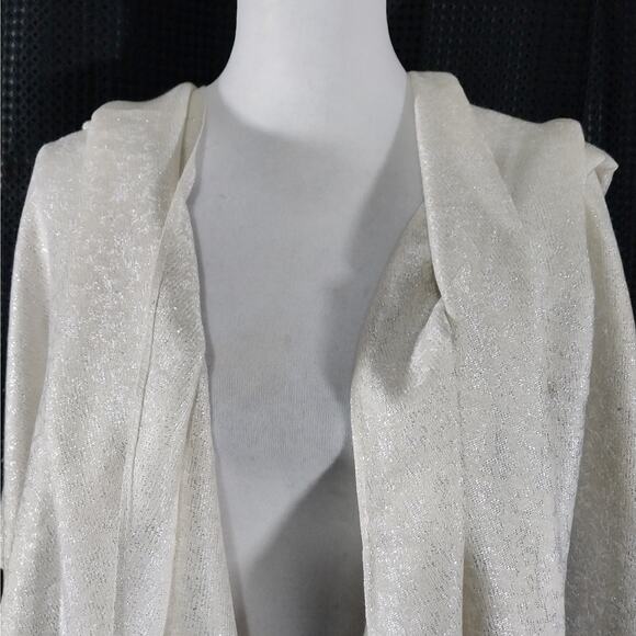 NWT! MARCUS ADLER NEW YORK! SILVER EMBROIDERED CREAM SCARF, WRAP, LARGE! - Picture 3 of 10